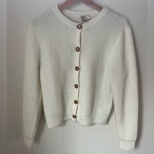 Women's Cream Button-Up Sweater cardigan